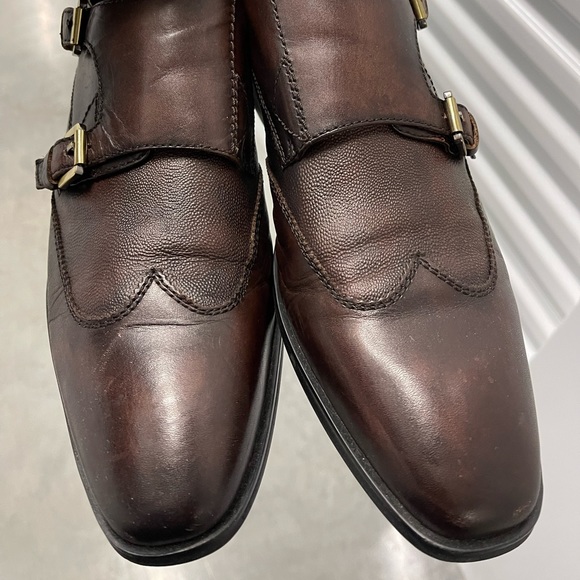 Kenneth Cole Double Monk Strap shoes Brown Sz 10 - Picture 4 of 12